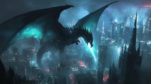 Urban Dragon: A Fantasy Scene