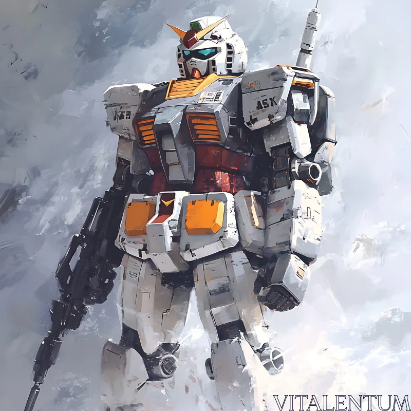 Armored Robot Sentinel Illustration AI Image