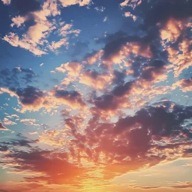 Sunset Sky with Pink Clouds