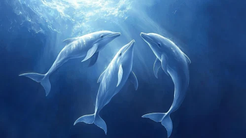 Dolphins in Deep Blue Waters