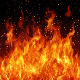 Intense Fire with Sparks