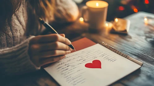 Romantic Letter with Heart Decoration