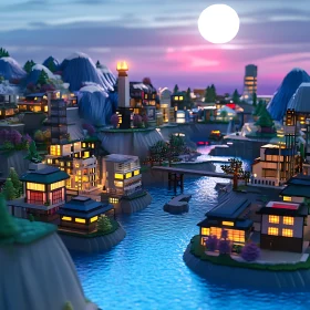 Stylized City by the Water