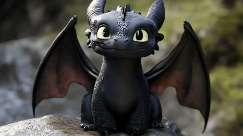 Stylized Dragon with Expressive Eyes