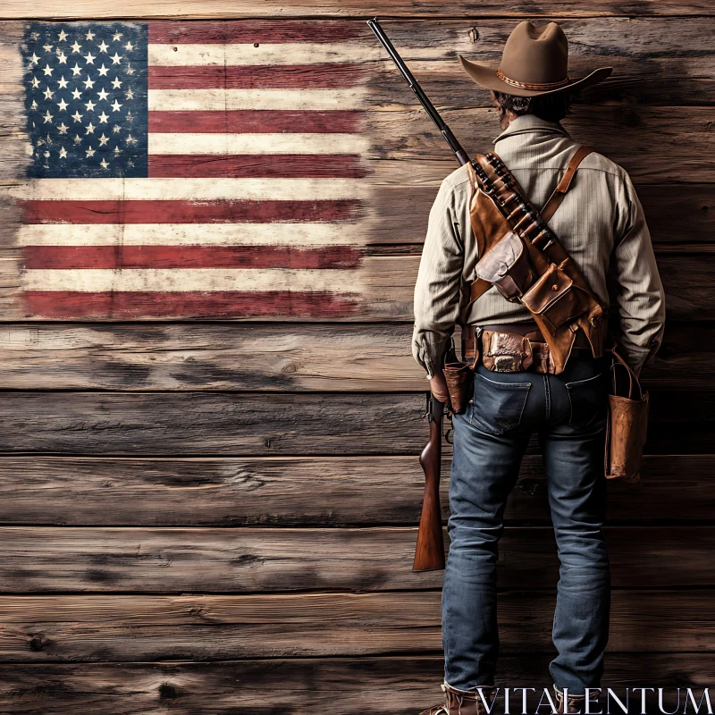 AI ART American Cowboy with Rifle