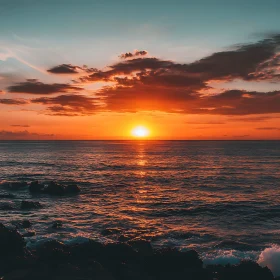 Golden Hour at Sea: Sunset Reflection