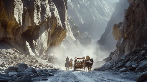 Horse Carriage in Mountain Canyon