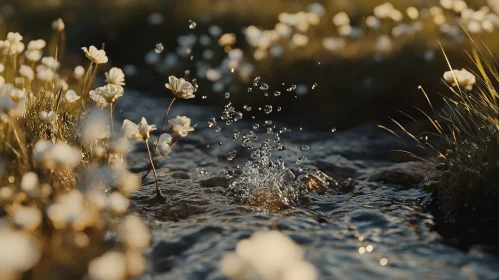 Tranquil Water Droplets in Nature