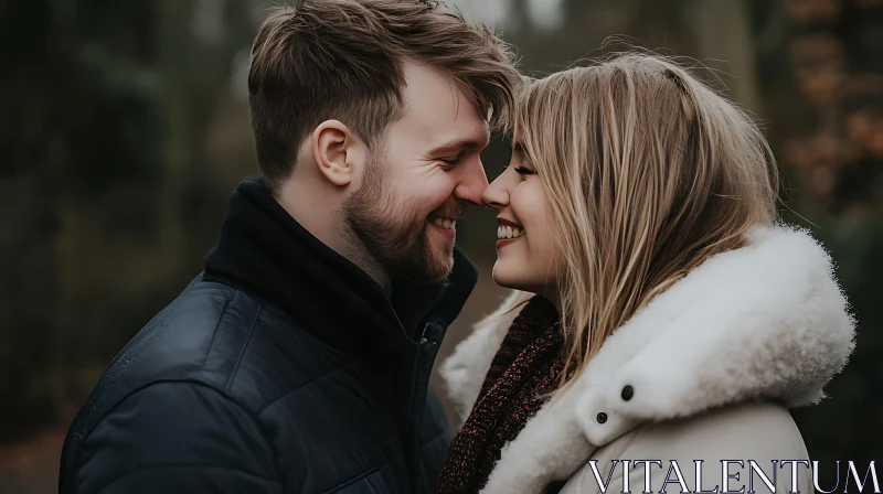 Smiling Couple in Love Portrait AI Image