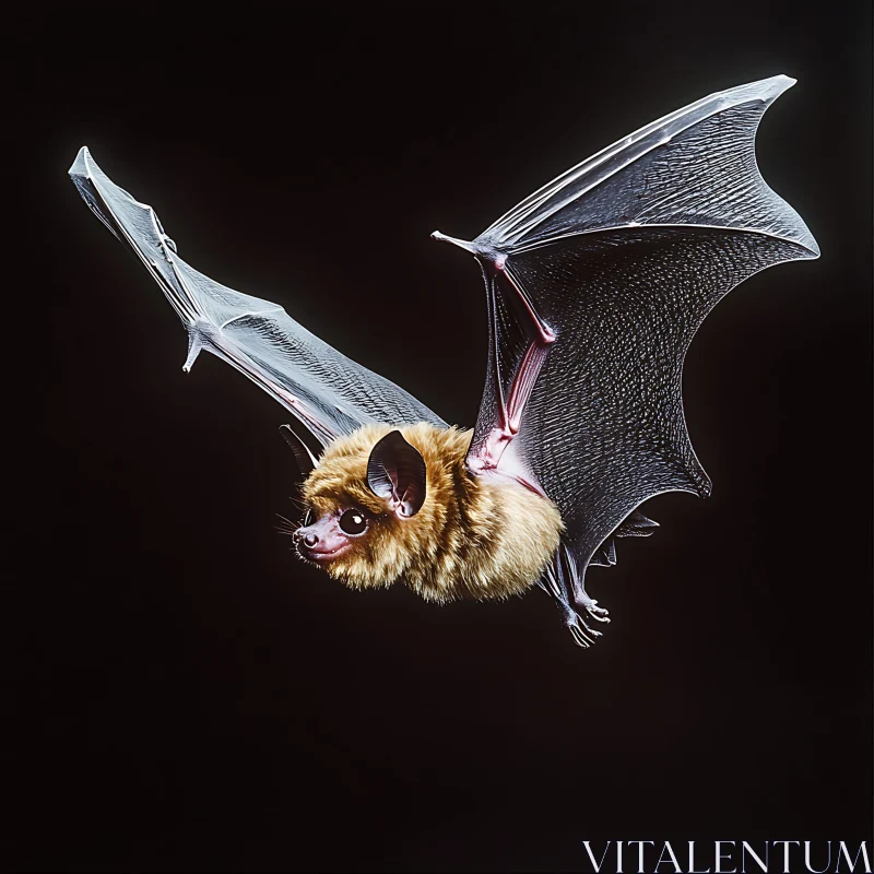 Bat in Mid-Flight AI Image