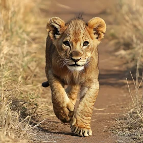 Lion Cub Walking