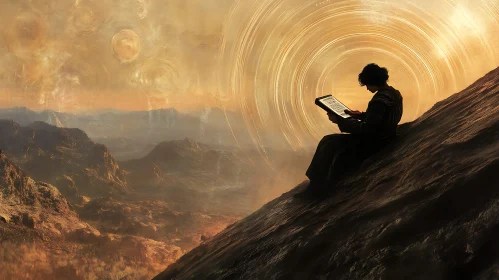 Digital Reader on Mountain Peak