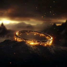 Enchanted Ring in Dark Landscape