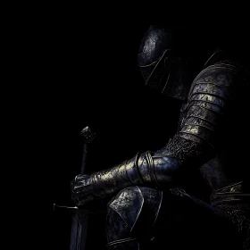 Dark Knight Resting with Sword