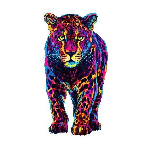 Abstract Colorful Jaguar Digital Painting - Photostock POD Design