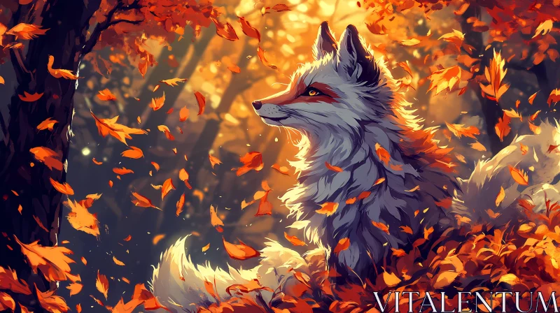 Foxy Autumn Serenity AI Image