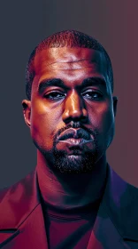 Kanye West's Confident Gaze in Powerful Portrait