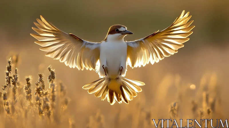 Soaring Bird: A Moment of Golden Light AI Image