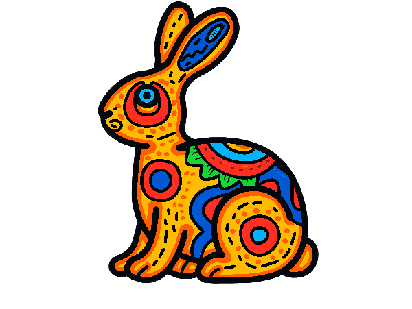 POD Design Vibrant Rabbit Art on Transparent Background