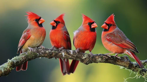 Cardinals Perched Together