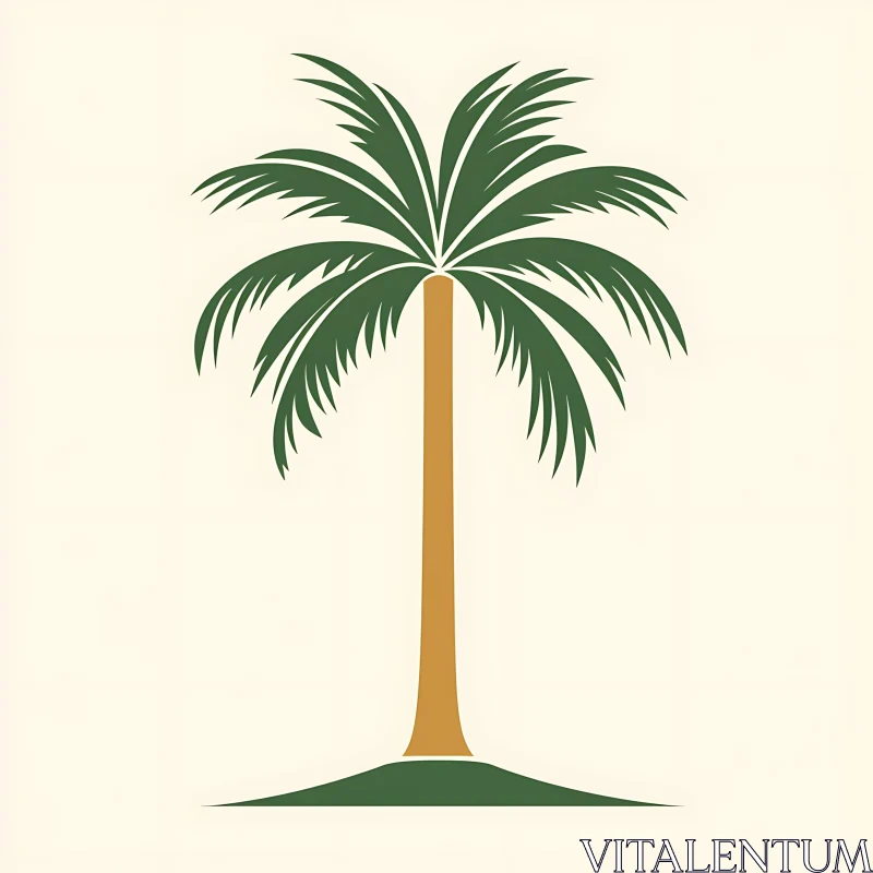 AI ART Tropical Palm Tree Silhouette Art