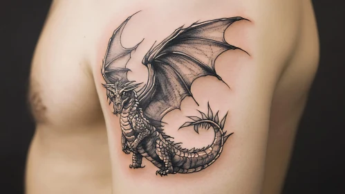 Detailed Dragon Tattoo Design