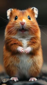 Cute Fluffy Hamster Standing AI Image