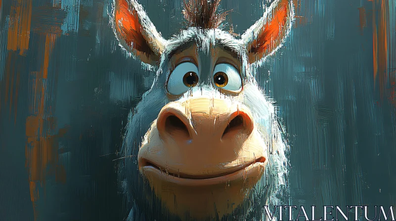 Playful Donkey Illustration AI Image