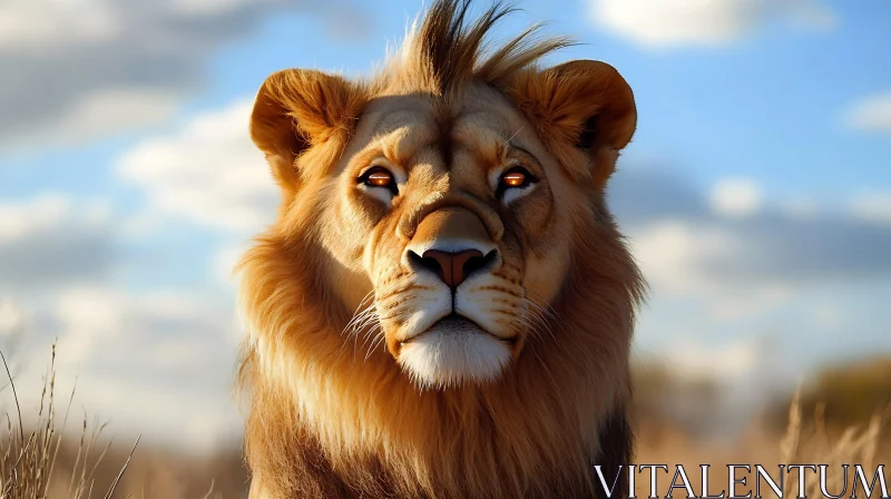 AI ART Lion with Amber Eyes