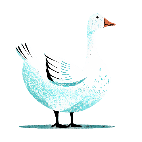 Retro Goose Illustration for Farm-Themed Children's Wear