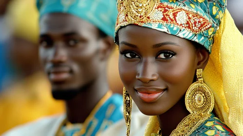 Traditional African Beauty with Golden Earrings