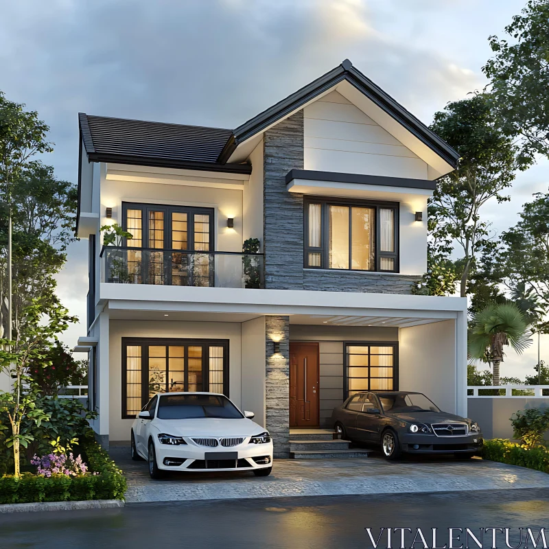 Contemporary Home Exterior Design AI Image