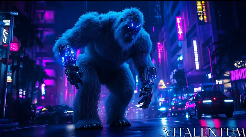 AI ART Futuristic Yeti in Urban Setting