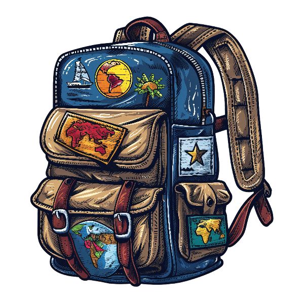 Vintage Travel Backpack T-Shirt Design POD Design