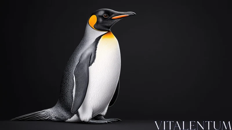 Majestic Penguin Against Dark Background AI Image