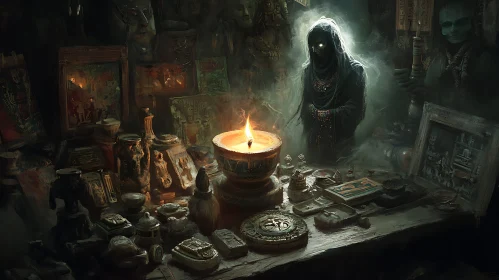 Mystic Still Life with Candlelight