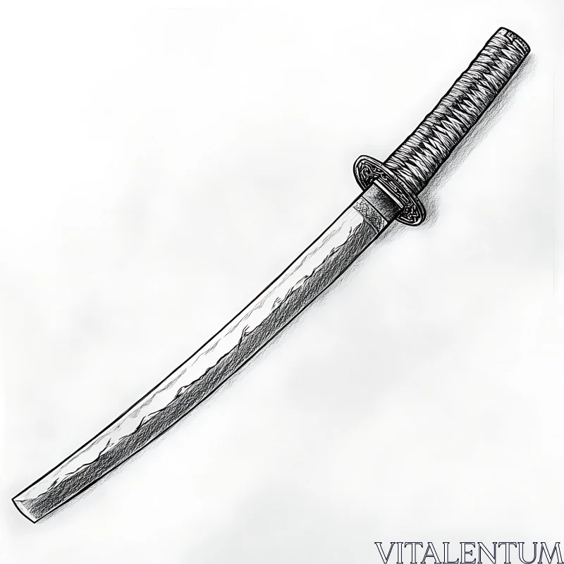 AI ART Monochrome Katana Artwork