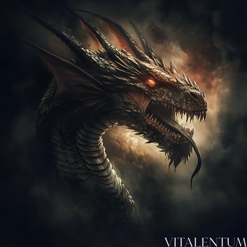 AI ART Dragon's Gaze: A Fantasy Portrait