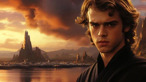 Contemplative Gaze at Sunset
