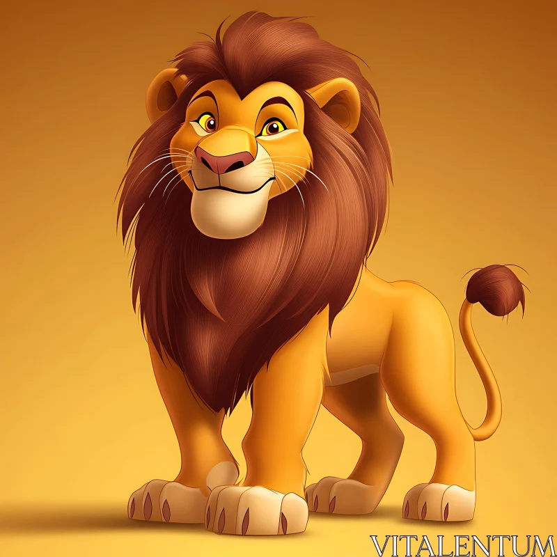 AI ART Friendly Lion Image