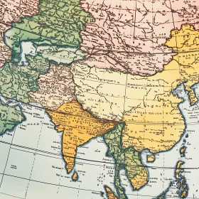 Antique Asia Map - Geographical Illustration