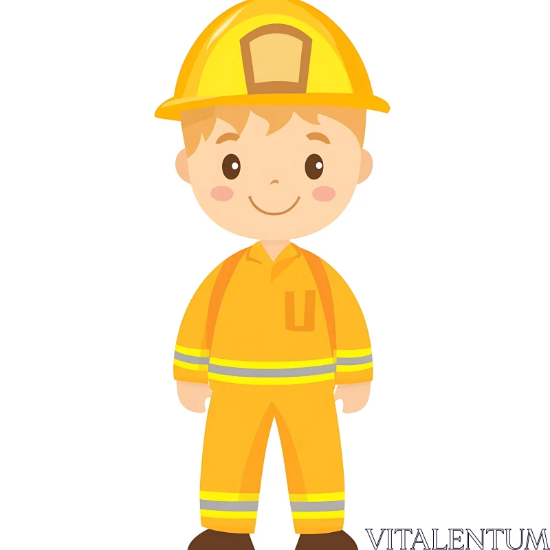 AI ART Illustration of a Child Firefighter