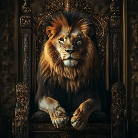 Regal Lion Portrait