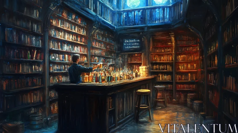 Bar in Library AI Image