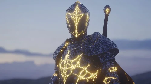 Illuminated Knight in Twilight