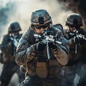Military Squad Advancing