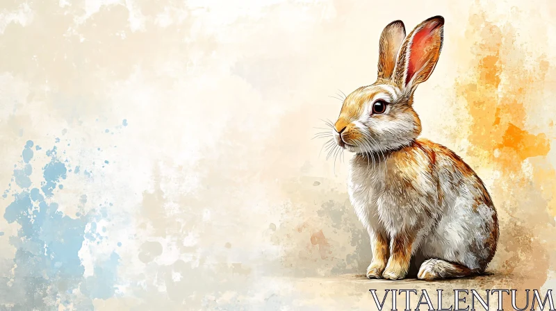 Artistic Rabbit Portrait Backdrop AI Image