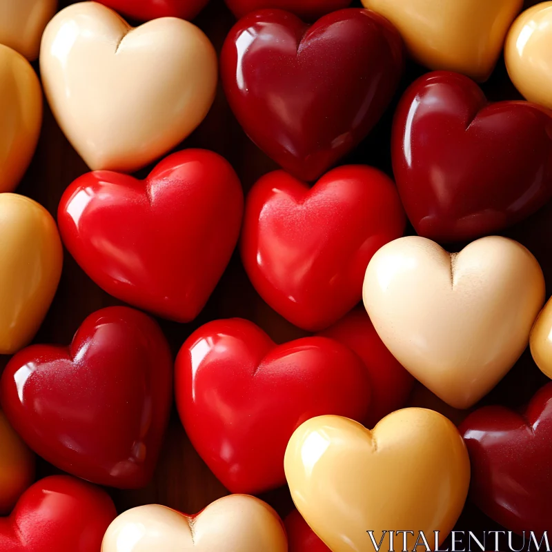 Heart Shaped Candies Close Up AI Image