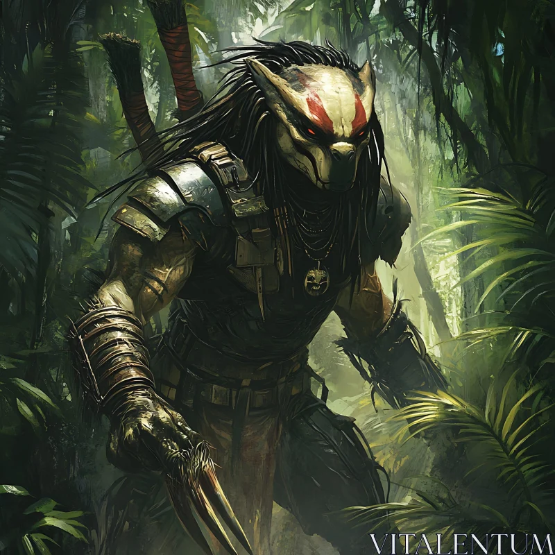 Warrior in the Jungle AI Image