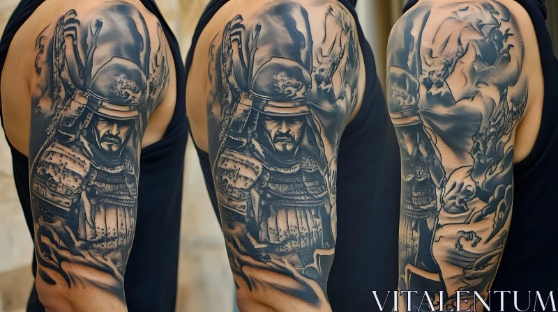 AI ART Detailed Samurai Tattoo Sleeve Artwork